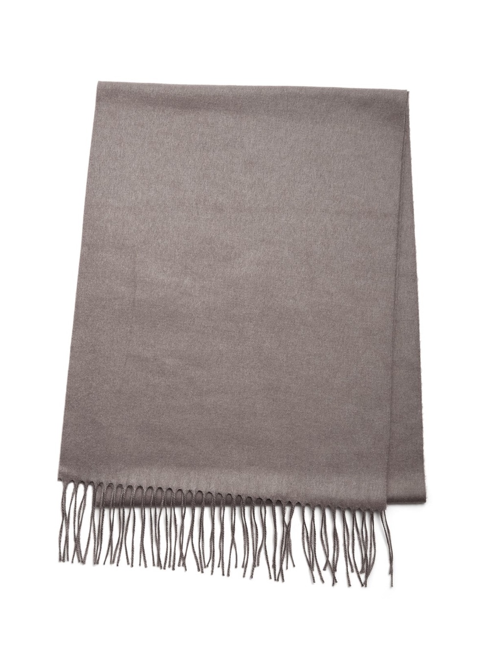 100% Cashmere Scarf with Fringe Taupe Mauve Quiet Luxury Classic Fall Winter OS
